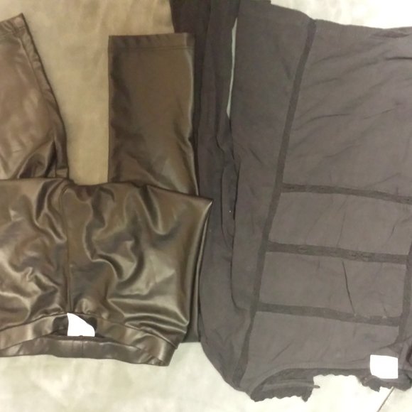 ZARA LEATHER PANTS WITH ZARA TOP - Picture 1 of 3